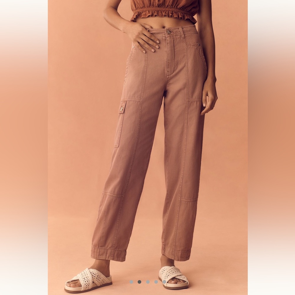 Anthropologie - The Carson Utility Barrel Pants - Plum